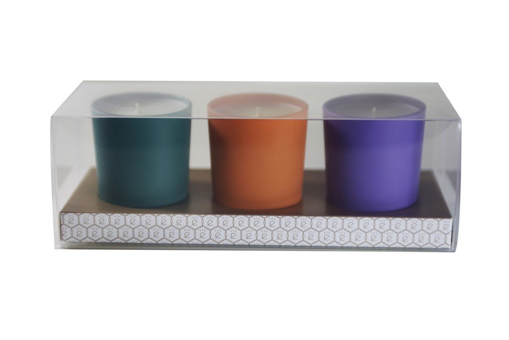 Candle Trio Pigment Cotton 17 X 17 X 11 cm, Ambre Précieux + Elixir De Thé Vert + Fleurs D'Oranger, 17x17x11 cm