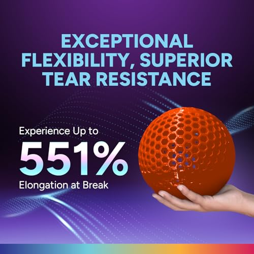 Image of OVERTURE TPU High Speed Filament 1.75mm Flexible Roll, 95A Soft 3D Printer Filament, 1kg Spool (2.2 lbs), Fit Most FDM Printer (HS TPU Translucent Orange)