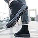 Imagen de ANUFER Hombre Moda A la Altura del Tobillo Botas de Desierto Con Cordones Al Aire Libre Zapatos de Lona Negro SN0711113 EU45
