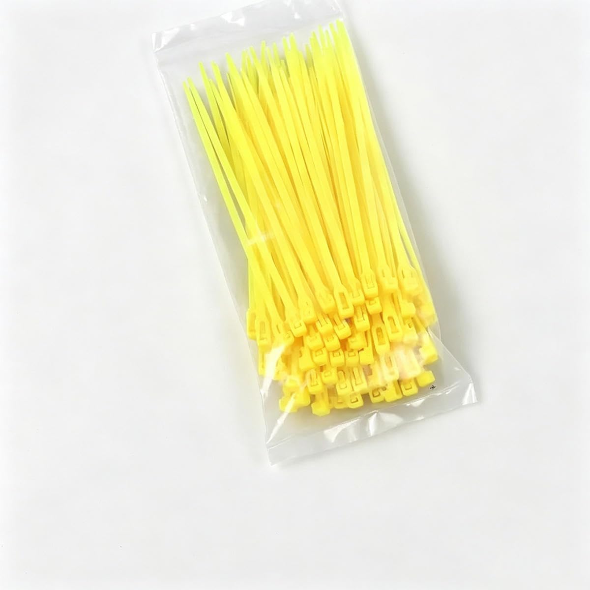 100Pcs Reusable Nylon Cable Ties, Removable Lock Loop, Recyclable, Mixed Colours, Black & White-100pcs Yellow-4x150mm