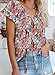 Dokotoo Womens Cute Floral Printed Chiffon Blouses V Neck Short Sleeve Flowy Shirts Dressy Summer Bohemian Tops X-Large Blue