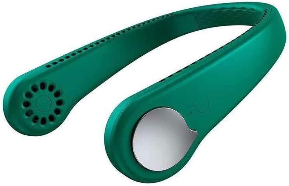 Portable Neck Fan Personal Mini USB Bladeless Neck Fan Rechargeable Neckband Hanging Fans for Camping Hiking Outdoor Travel White(Green)