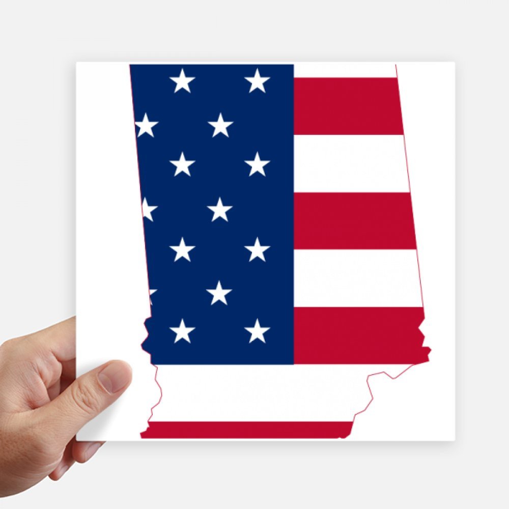Autocollant Illinois de 20x20 cm en forme de drapeau américain pour mur et valise
