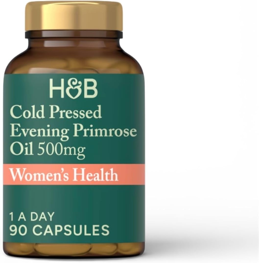H and B, Cold Pressed Evening Primrose Oil 500mg 90 Capsules