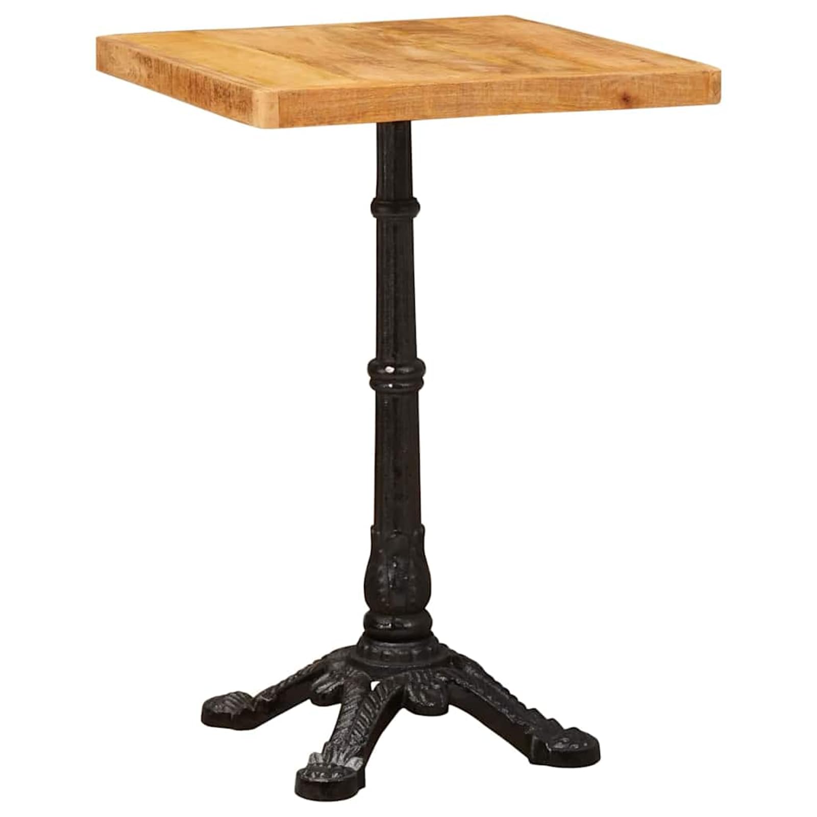 Gecheer Tavolo Bistrot Marrone, 50 x 50 x 76 cm, Legno di Mango, Industriale, Rustico e Elegante, per Cene e Pasti Rilassati