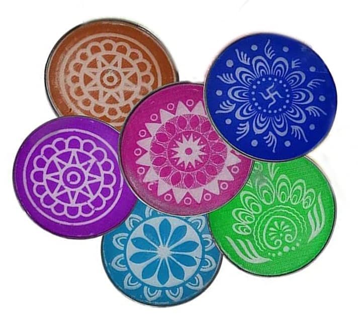 Brijsun Innovations Rangoli Making Jali Stencil for Floor Decoration/Rangoli Making Stencil for Diwali/Navratri/Onam Pongal Festival/Holi/Ganesh Chaturthi(Set of 4,8 inches)