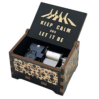 Micteney Boîte à musique Beatles, cadeau pour homme/enfant, boîte à musique sur le thème des Beatles Let it be, mécanisme en bois (Beatles) - Les Beatles, Paul McCartney, John Lennon, RIngo Starr, George Harrison