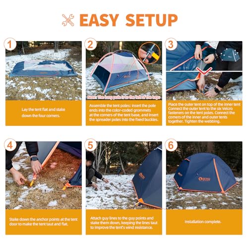 QEZER 2 Person Ultralight Tent