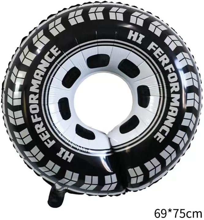 Race Car Balloons Arch Garland Kit,151pcs Red Blue Latex and Checkered Wheel Tire Balloons for Racing Car Two Fast Birthday Party Decorations - Image 7