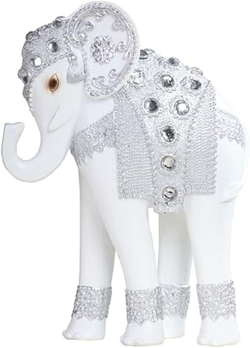 George S. Chen Imports Figura decorativa de estatua coleccionable tailandesa (tronco de elefante tailandés, 88269-blanco)