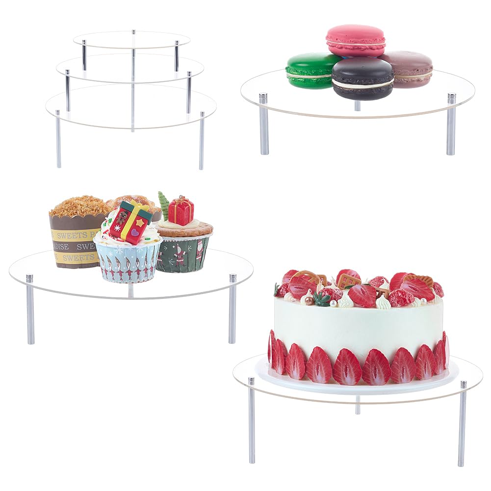 Présentoirs à dessert ronds en acrylique transparent pour cupcakes et gâteaux