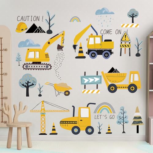 Mulaibdin Stickers Muraux Enfants, Tracteurs Decoration Chambre Bebe Garcon, Autocollant Mural...