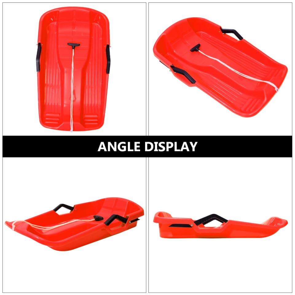 Abaodam Slitta da Neve in Plastica Ispessita 25 Pollici Leggera E Resistente con Impugnatura Antiscivolo per Bambini E Adulti Slittino da Neve Outdoor per E Sabbia