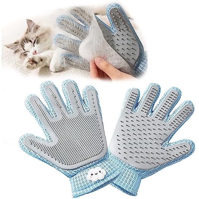 2 in 1 Pet Grooming Gloves for Dogs & Cats, Pet Fur Remover Glove, Grooming Brush for Shedding, Massage, Hair Remover Mitt, Fur Cleaner for Couch, Clothes,Carpet -1 Piece-bj8SxBcn