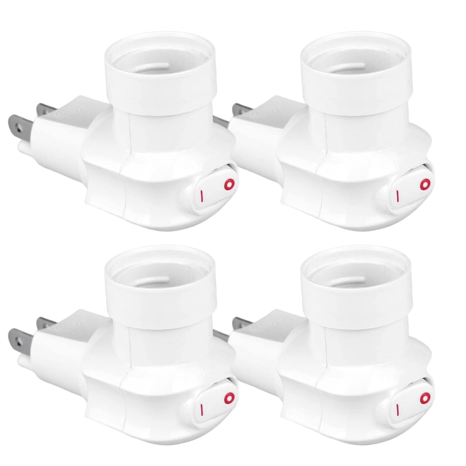 Plug in Light Socket Bulb 4 Pcs Outlet to Light Socket, 3Prong Light