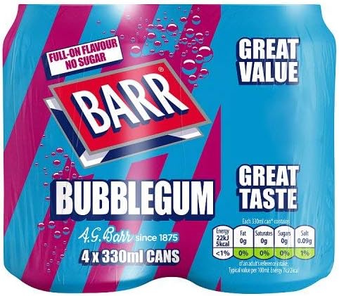 BarrBubblegum Flavoured Soft Drink, 330 ml