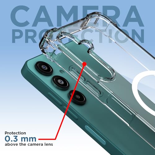 Image of Pikkme Back Cover for Samsung Galaxy M17 5G / A17 5G / F17 5G Mag-Safe Shockproof PC + TPU Protective Case Magnetic Support Bumper Case (Transparent Mag-Safe)