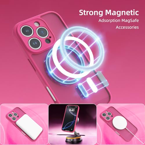 K TOMOTO Magnetic Case Compatible with iPhone 16 Pro Max, Hot Pink — view 5