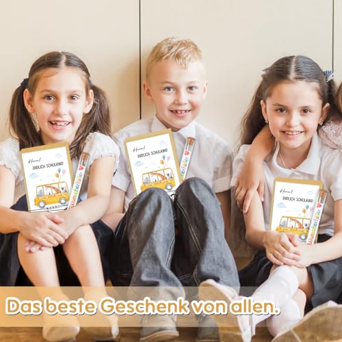 Geschenke zur Einschulung, Schulkind Geschenkbox mit Reagenzglas, Karten, Lichterkette & Geschenkbox, Schulkind Schulanfang Geschenk Geld Gutschein Einschulung Verpackung für Jungen Mädchen
