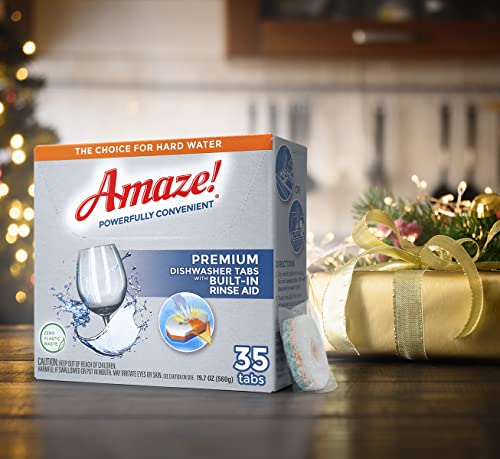 Amaze! Premium All-In-One Dishwasher Tablets (12 Boxes Of 35 Tabs) - Fresh Scent - Powerful Dish Detergent. Fight Hard Water Buildup. High Performance. Dissolvable Film. #TOP3