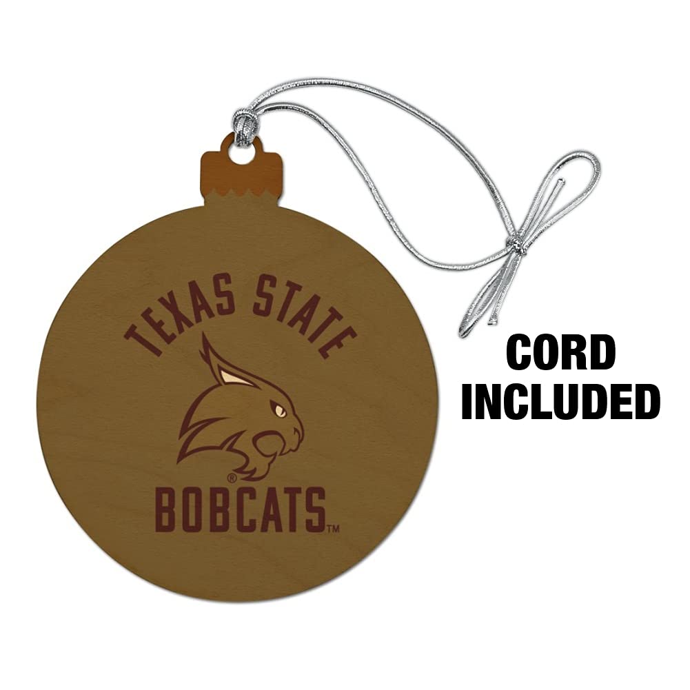 GRAPHICS & MORE Texas State Bobcats Wood Christmas Tree Holiday Ornament