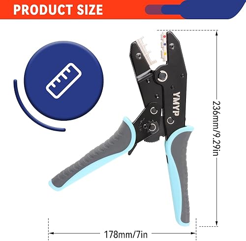 Miniatura 4 de Herramienta de prensado para conectores eléctricos aislados - Crimpadora de cables de trinquete - AWG 22-10 (0.5-6.0 mm) - Herramienta de prensado
