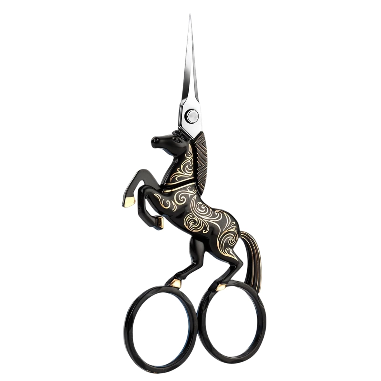 Msioytog Black Antique Embroidery Scissors Rustproof Stainless Steel Scissors Small Sewing Shears Sewing
