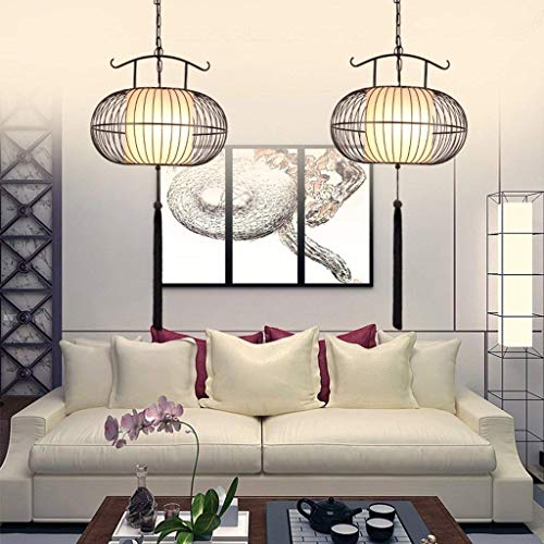 Cage à lustre de style chinois avec plafonnier simple art moderne E27 pour accueil hôtel