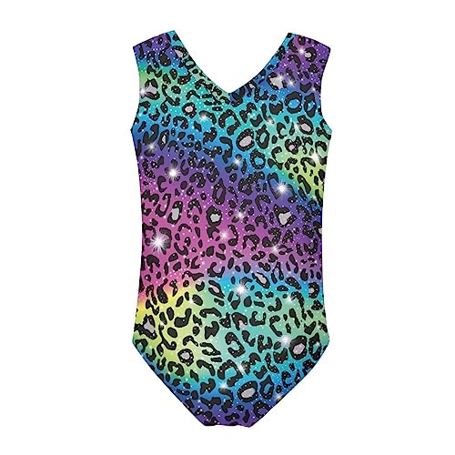 Image of INSTANTARTS Leopard Leotard Girl Gymnastics Toddler Tank Biketards One Piece