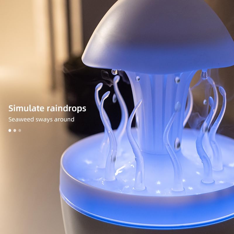 Miniatura 3 de 300ml Cute Diffuser Jellyfish Humidifier with 7 Changing Colors LED Lights, Rain Cloud Diffuser for Home Bedroom Office