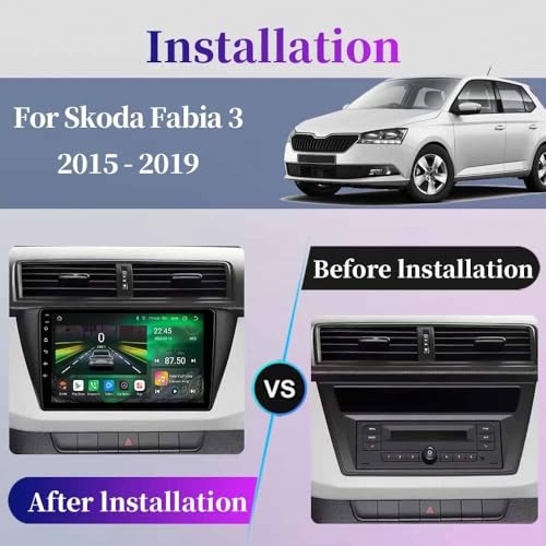 Radio de coche Carplay para Skoda Fabia 3 2015-2019 con pantalla táctil Bluetooth 2