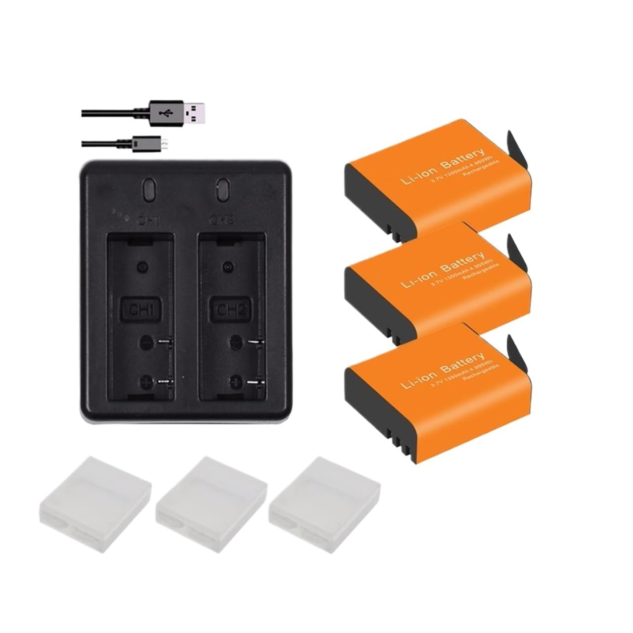 Batterie 1350mAh PG1050 pour éviter les pannes de batterie sur EKEN 4K et SJ6000