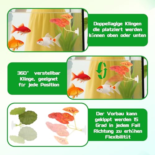 3 Stück Betta Fisch Hängematte,Künstliche Aquarienpflanzen mit Saugnapf,Weiches Betta Breeding Resting Bed,Simulation des natürlichen Lebensraums für Bettas Laichplätze,Aquarium Dekoration Pflanz