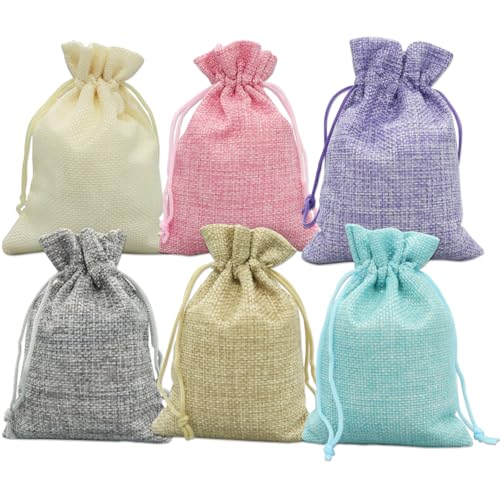 La mejor comparación de Bolsas para joyas , tabla con los diez mejores. 44 Bolsas de Yute 30 Costalitos de Arpillera con Cordón Bolsitas para Dulces Regalo Recuerdo de Lino para Bodas de Joyería para Fiestas, Almacenamiento en El Hogar, Color Mixto