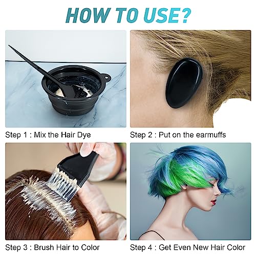 Xarchy Kit de 10 peças de alvejante de cabelo, produtos de coloração de cabelo com escova de tintura