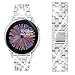 beuxece Bling Band for Smart Galaxy Watch Band Active 2 40mm 44mm + Rhinestone Diamond Case, Women Jewlery Bracelet Strap Repalcement Strap, Silver 40mm