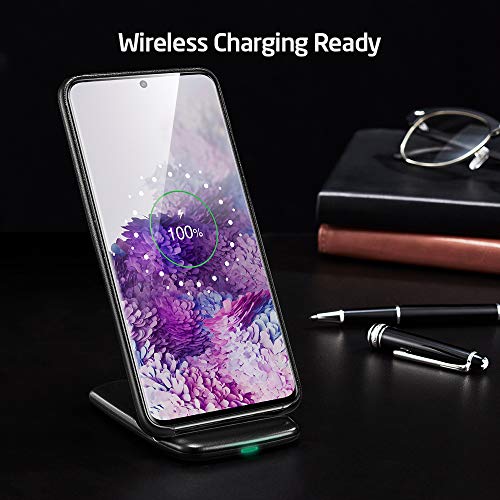 ESR capa de couro vegano compatível com Galaxy S20 Plus – capa de celular fina de couro sintético [s