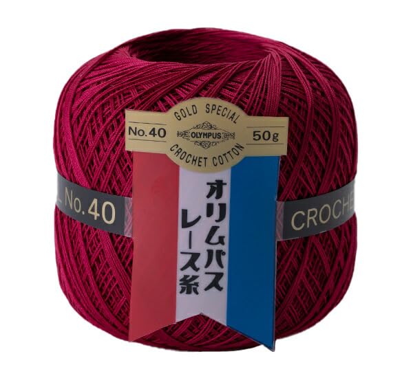 Fil dentelle n°40 Orimupasu couleur 121 avec fil de glissement d'or de 50g