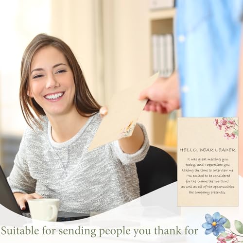 Image of Spiareal 100 Pcs Blank Note Cards Index Card, Kraft Paper, 4 x 6 in, Floral | Kraft Cardstock with Eucalyptus Design, Envelopes Included, For Thank You Cards, Weddings, Baby Showers, Office DIY