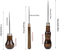 Vista 2 de UtySty Paquete de 3 herramientas para rascar con mango de madera en forma de calabaza para perforar de cuero, zapatos de reparación de manualidades