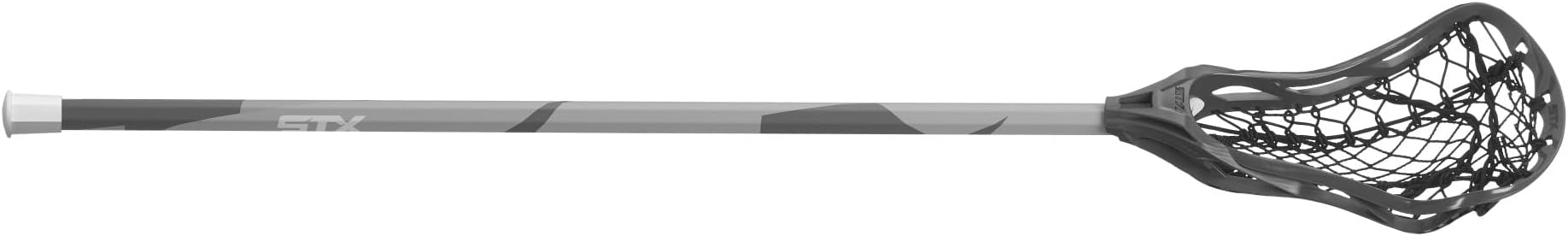 STX Lacrosse Fortress 300 Girls Complete Stick with Cracked Mesh 2 Pockets, Grey