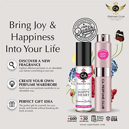 Ca Perfume Duo Impression Of Delina For Women Eau De Parfum Refillable Atomizer Sprayer + Fragrance Body Oil Long Lasting Sample Travel Size Roll-On Bottle 0.27 Fl Oz+0.33 Fl Oz #TOP4