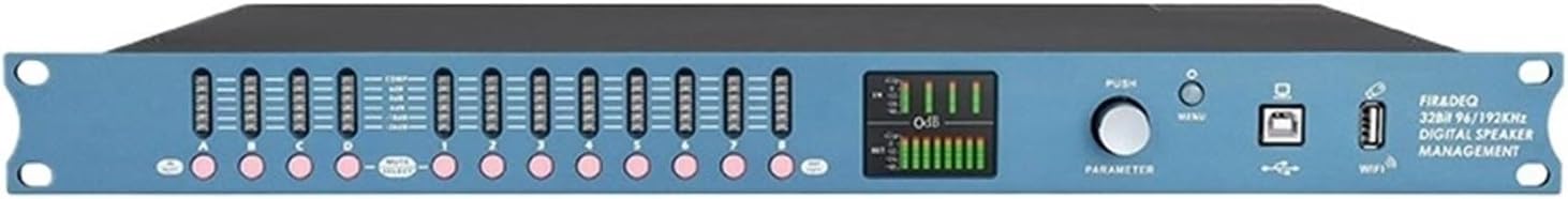 DP48X Professional Digital Audio Processor 4Input 8Output Drive Rack Procesador With RIR DEQ 192KHZ Speaker Management System(Blue)