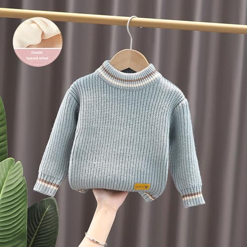 Toddler Boys Girls Pullover Sweater Long Sleeve Stand Collar Knit Sweaters Winter Kids Solid Warm Tops2