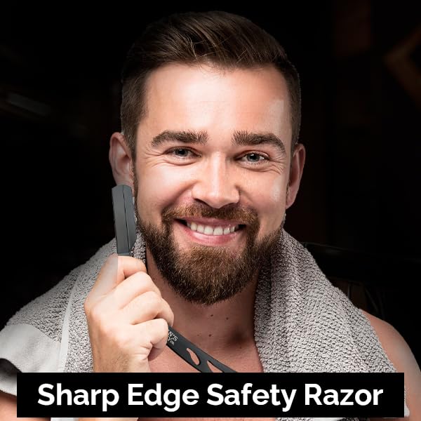 Miniatura 6 de Kit de aseo de barba prémium para hombres, juego completo de cuidado de la barba con cepillo de cerdas de jabalí, tijeras de recorte, peine y