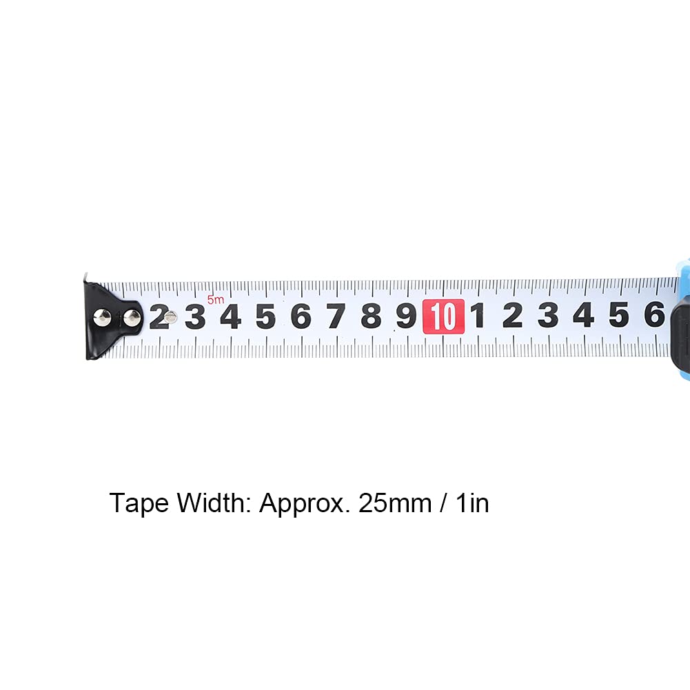 Measure Tape, Measure Tape Woodworking Measuring Ruler Tool Stainless Steel PC Shell Hand Lock Tape Width Approx 25mm for, Craft Tape Measures (5m/25mm Wide)