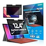 RVAPU Privacy Screen for Microsoft Surface Laptop Go 12.4 inch Protector Fully Removable Anti Spy Anti Glare Blue Light Filter Reusable Anti Peek Laptop Privacy Screen