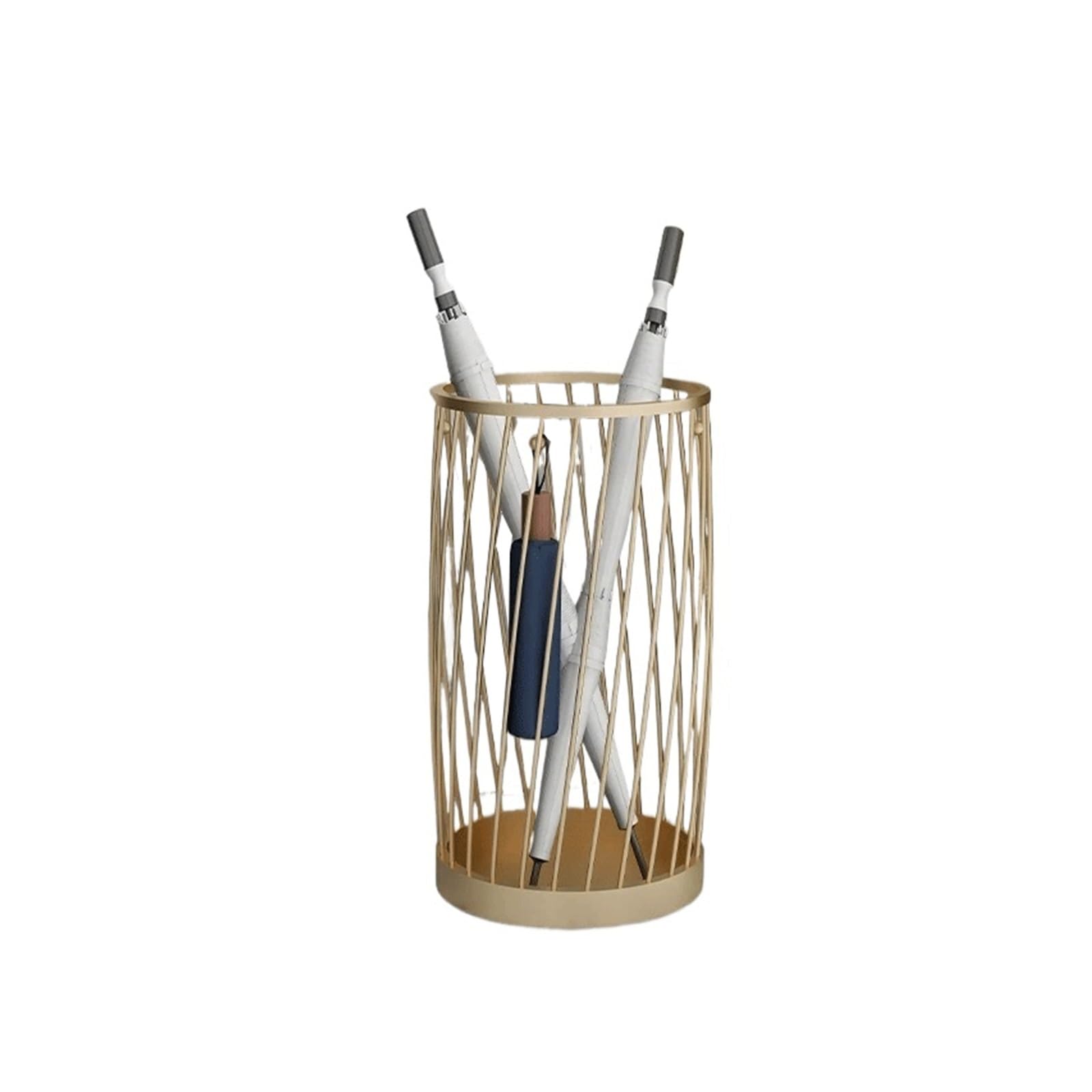 XUJUAN-0227 Umbrella Holder Creative Wrought-iron Multi-functional Umbrella Stand That Combines A Storage Box And An In One(Gold)