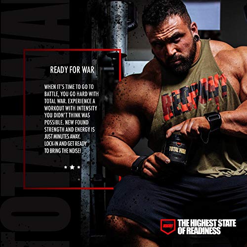 Redcon1 Total War - Pre Workout Powder, 30 Servings, (Sour Gummy) Boost Energy, Increase Endurance and Focus, Beta-Alanine, 350mg Caffeine, Citrulline Malate, Nitric Oxide Booster - Keto Friendly