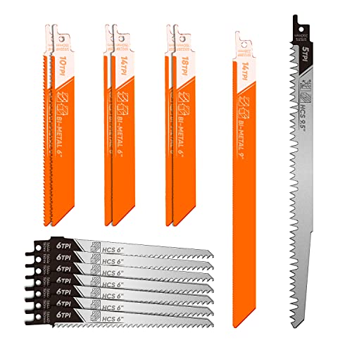 Amoolo Reciprocating Saw Blades Set 15Pcs, Sawzall Blades For Wood And Metal Cutting, Multi-Purpose Pruning Saw Blades Set #TOP15
